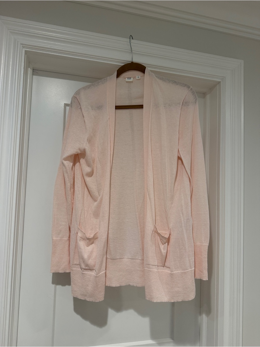 GAP Lightweight Pale Pink Open-Front Cardigan